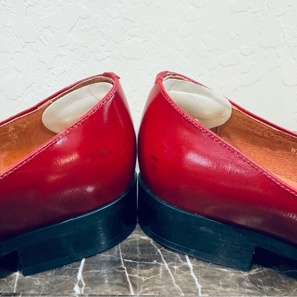 Embassy London Red Leather Flats - Picture 11 of 14